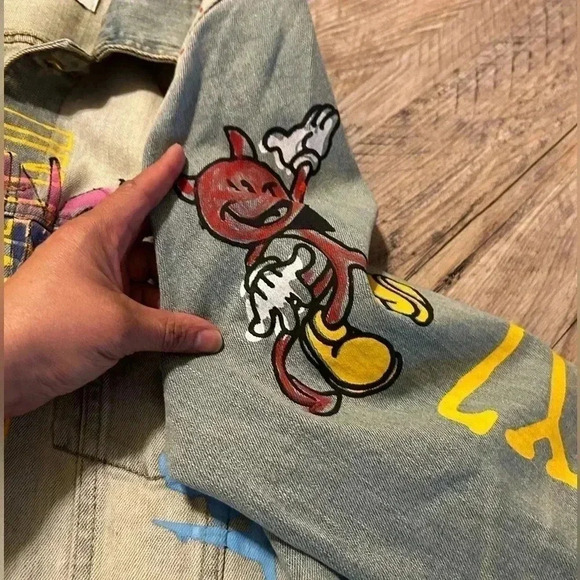 Anchor Blue Painted Denim Jacket By Lifted Anchor - Men Size: XL - Picture 4 of 14